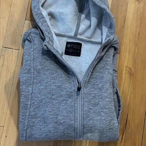 FIGS Heather Grey Full Zip Hoodie (Size M, Unisex) - Picture 5 of 5